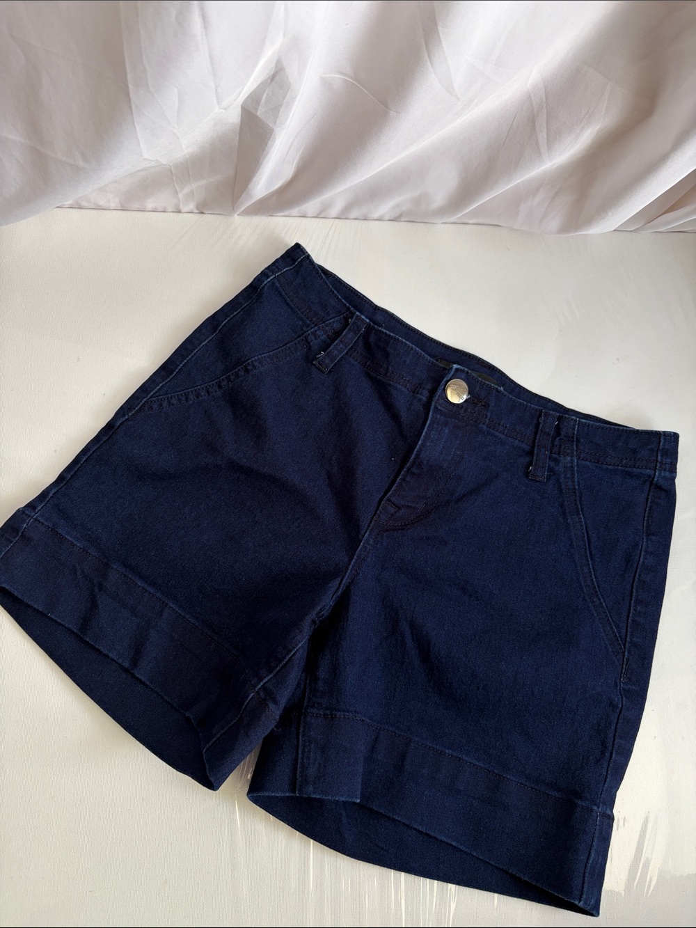 AZ Denim Women's Navy High-Rise Stretch Shorts